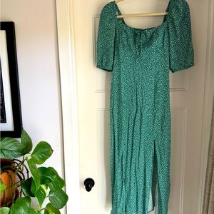 Puff sleeve midi dress